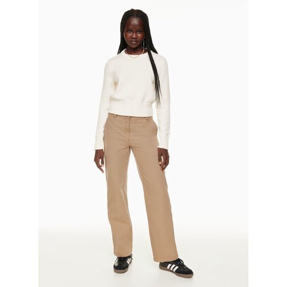 Aritzia SUNDAY BEST New Jaden Khaki Cotton Twill Straight Chino Pants, Size 4 - Picture 9 of 14